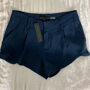 womens alice + olivia pleated silk shorts